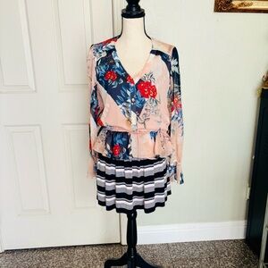 Guess Floral and Leaf Print Dress